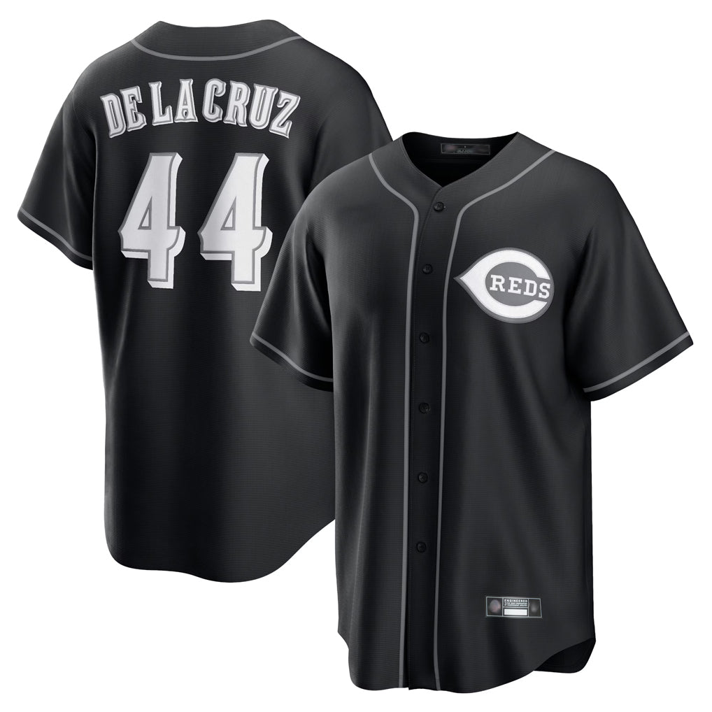 Silnrao C.Reds #44 Elly De La Cruz Player Black Home Game Stitched Jerseys