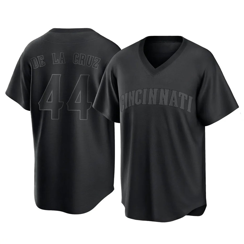 Silnrao C.Reds #44 Elly De La Cruz Player Black T-shirt Game Home Stitched Jerseys