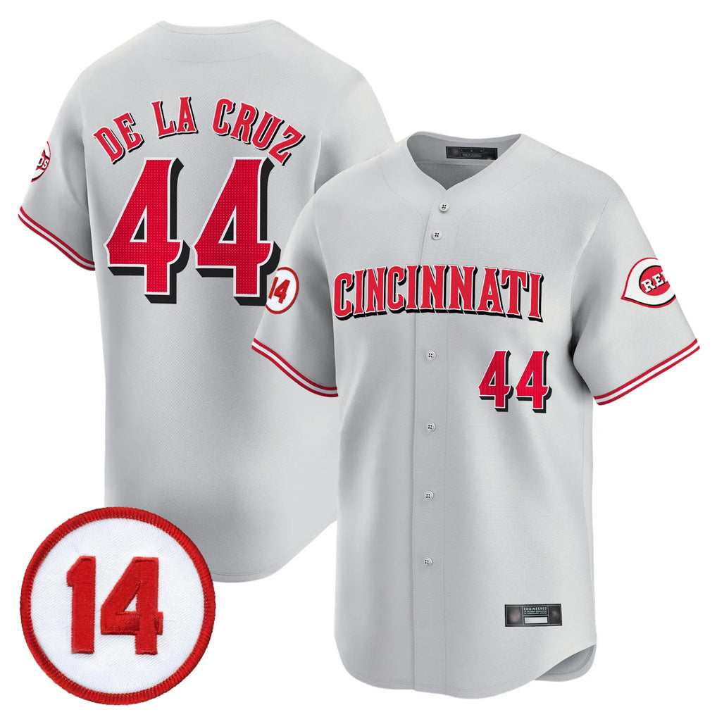 Silnrao C.Reds #44 Elly De La Cruz Player Gray Vapor Premier Limited Home Stitched Jerseys