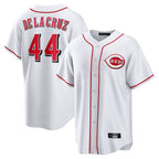 Silnrao C.Reds #44 Elly De La Cruz Player White Game Home Stitched Jerseys