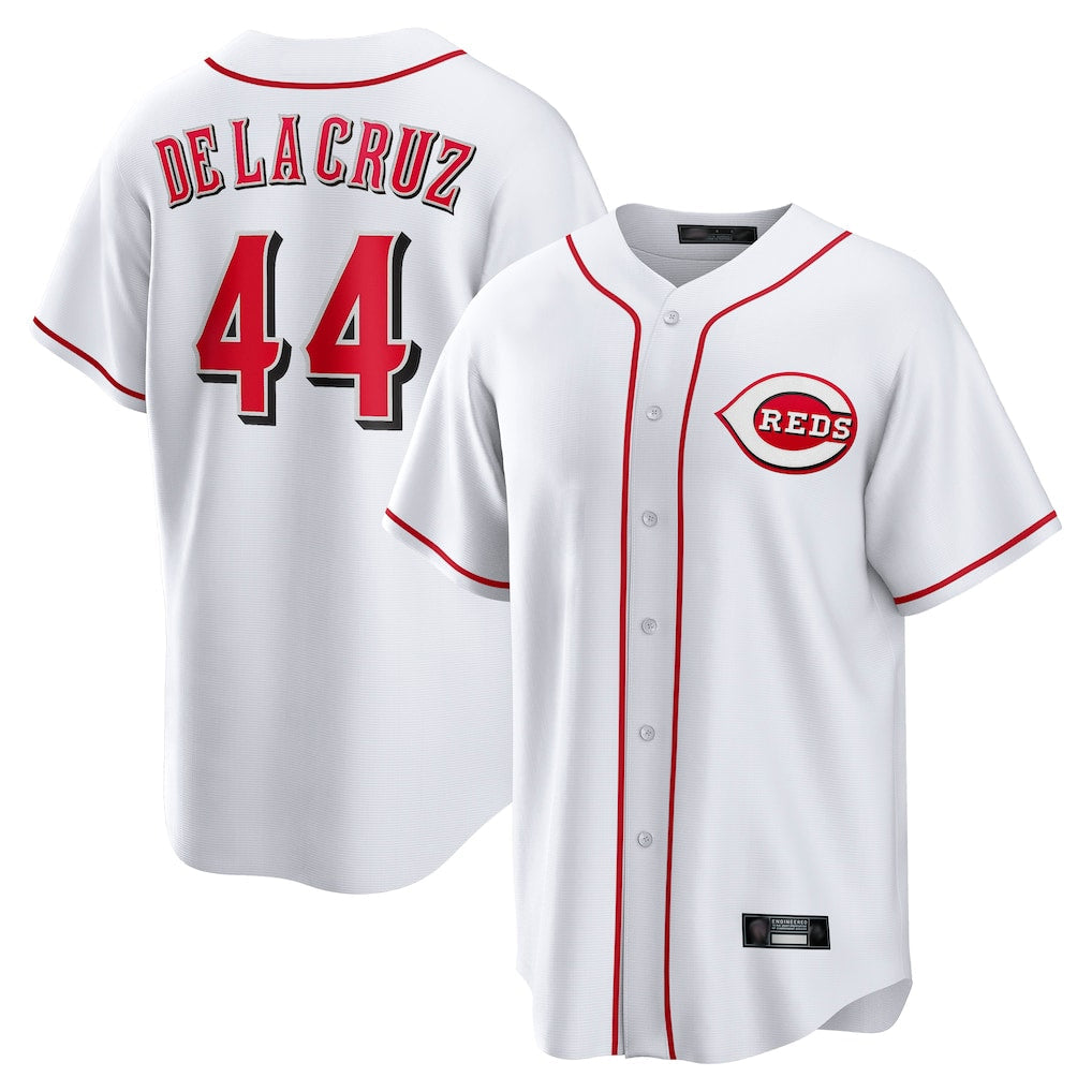 Silnrao C.Reds #44 Elly De La Cruz Player White Game Home Stitched Jerseys