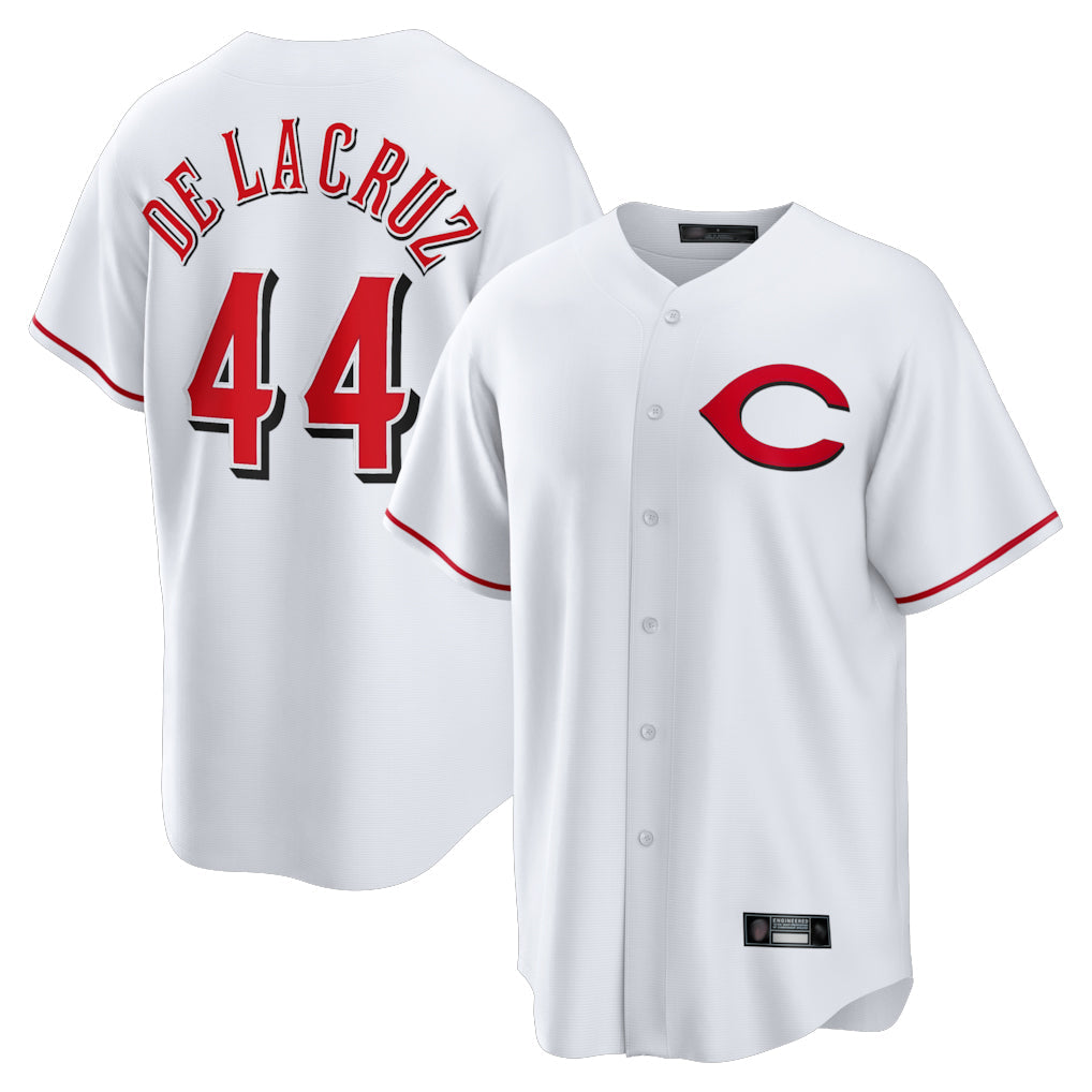 Silnrao C.Reds #44 Elly De La Cruz Player White Home Game Stitched Jerseys
