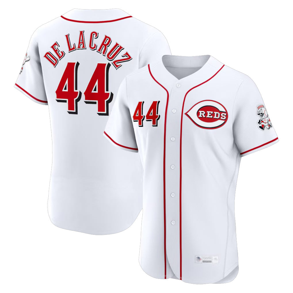 Silnrao C.Reds #44 Elly De La Cruz Player White Limited Elite Home Stitched Jerseys