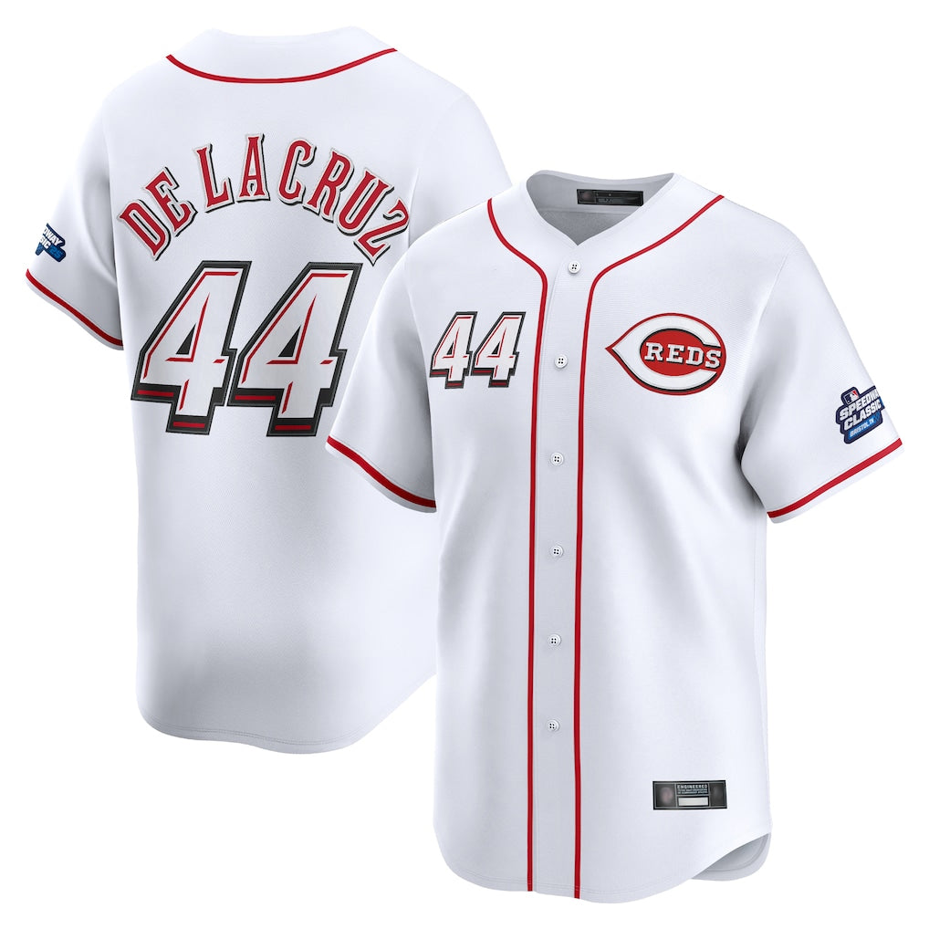 Silnrao C.Reds #44 Elly De La Cruz Player White Speedway Classic Home Limited Stitched Jerseys