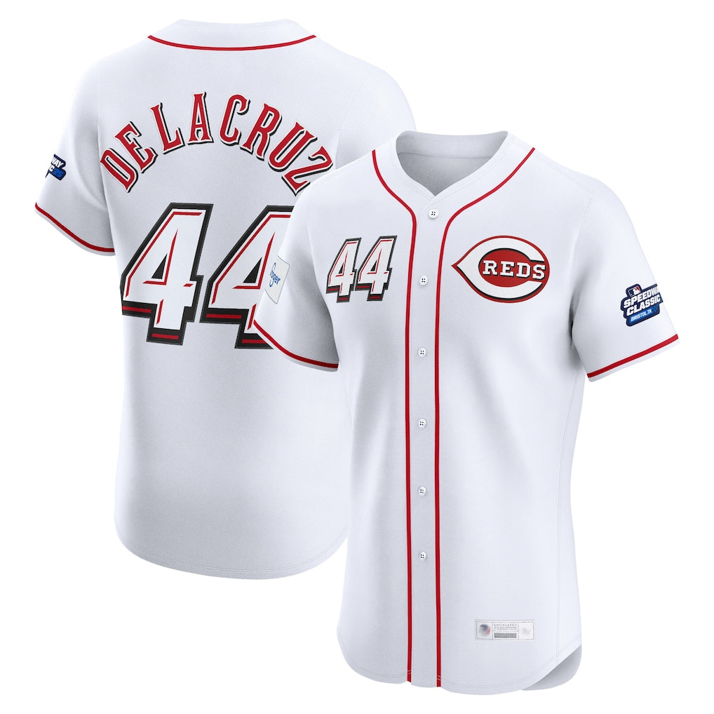 Silnrao C.Reds #44 Elly De La Cruz Player White Speedway Classic Limited Elite Home Stitched Jerseys