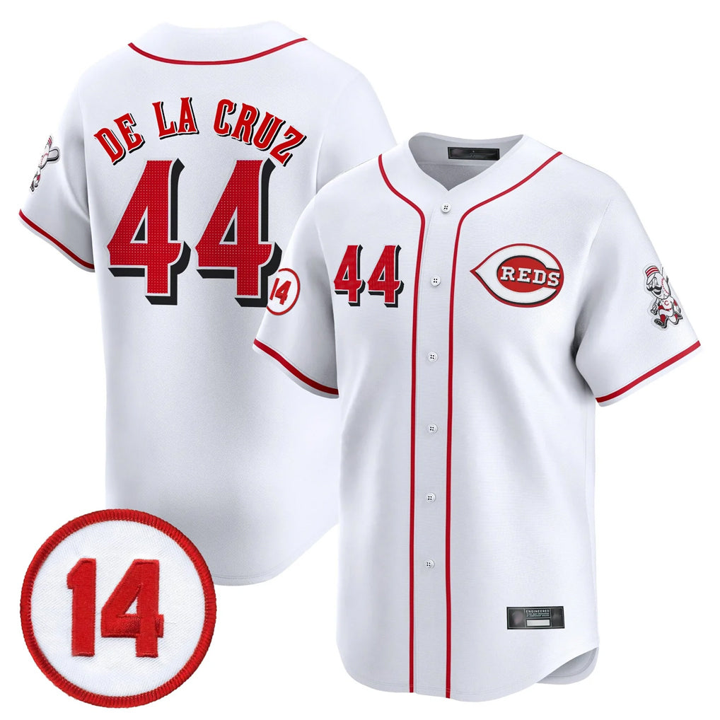 Silnrao C.Reds #44 Elly De La Cruz Player White Vapor Premier Limited Home Stitched Jerseys