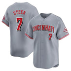 Silnrao C.Reds #7 Spencer Steer Player Gray Home Limited Stitched Jerseys