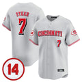 Silnrao C.Reds #7 Spencer Steer Player Gray Vapor Premier Limited Home Stitched Jerseys