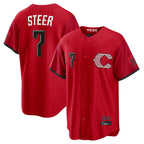 Silnrao C.Reds #7 Spencer Steer Player Red 2026 City Connect Home Game Stitched Jerseys