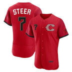 Silnrao C.Reds #7 Spencer Steer Player Red 2026 City Connect Limited Elite Home Stitched Jerseys