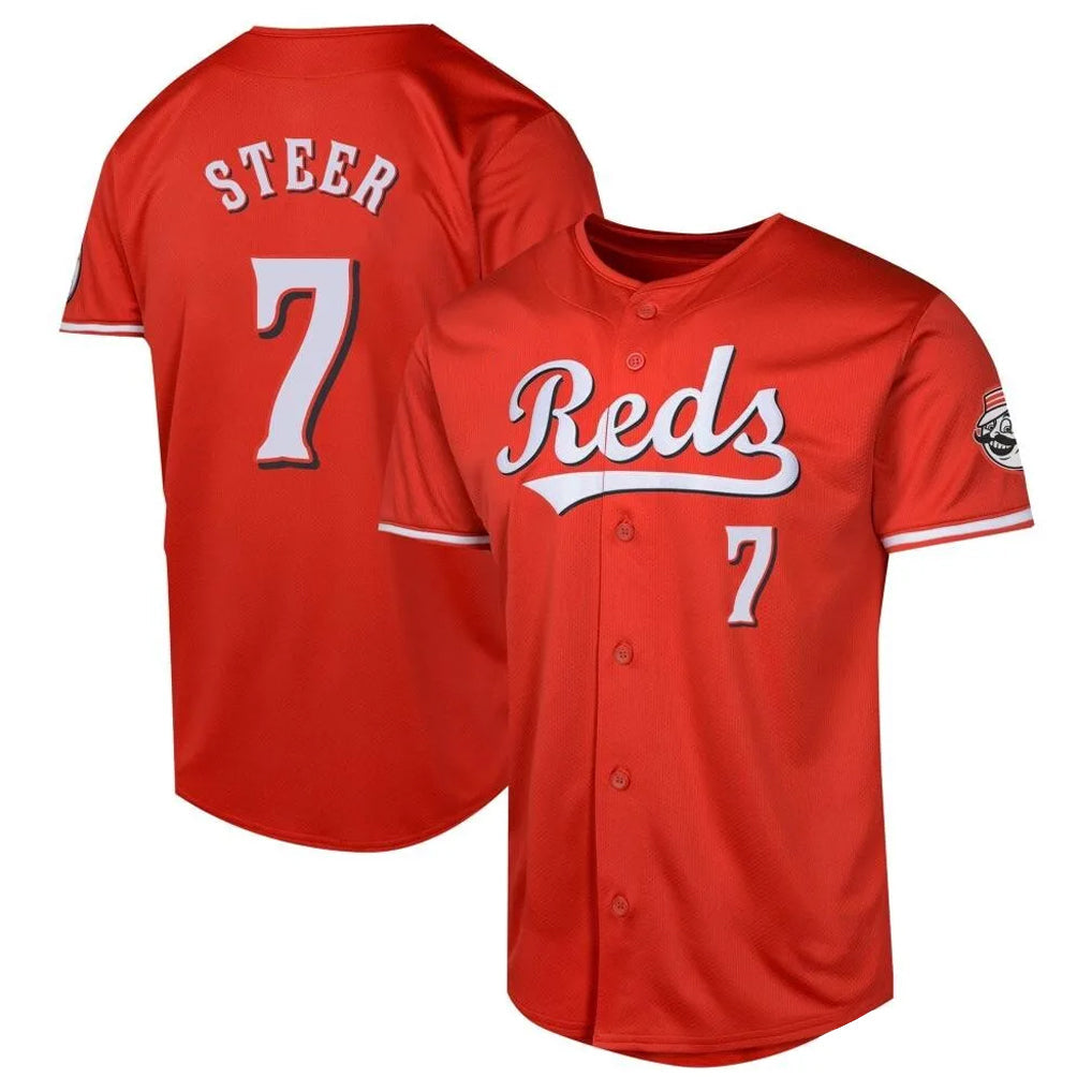 Silnrao C.Reds #7 Spencer Steer Player Red 2026 City Connect Limited Home Stitched Jerseys