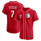 Silnrao C.Reds #7 Spencer Steer Player Red Limited Elite Home Game Stitched Jerseys