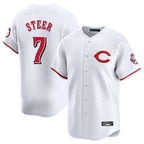 Silnrao C.Reds #7 Spencer Steer Player White Limited Home Stitched Jerseys