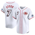 Silnrao C.Reds #7 Spencer Steer Player White Speedway Classic Home Limited Stitched Jerseys