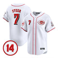 Silnrao C.Reds #7 Spencer Steer Player White Vapor Premier Limited Home Stitched Jerseys