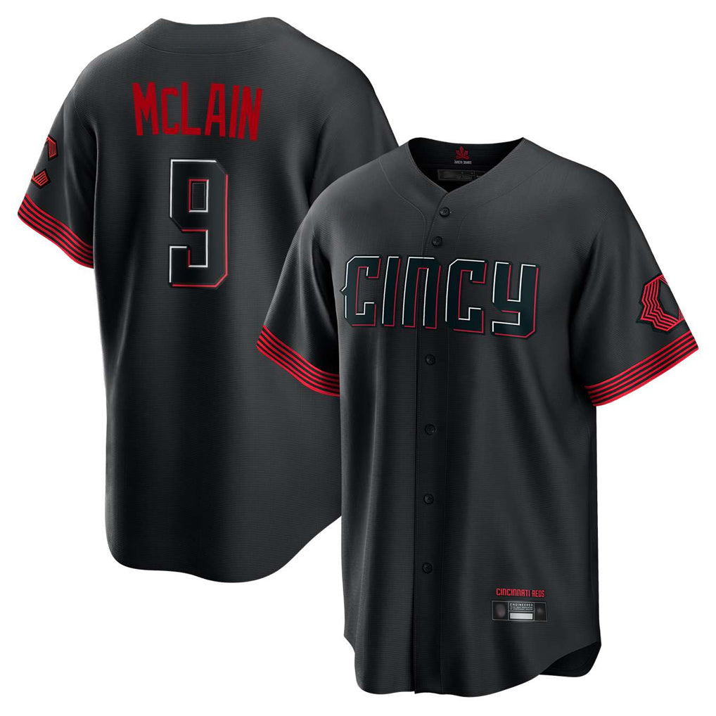 Silnrao C.Reds #9 Matt McLain Player Black City Connect Home Game Stitched Jerseys