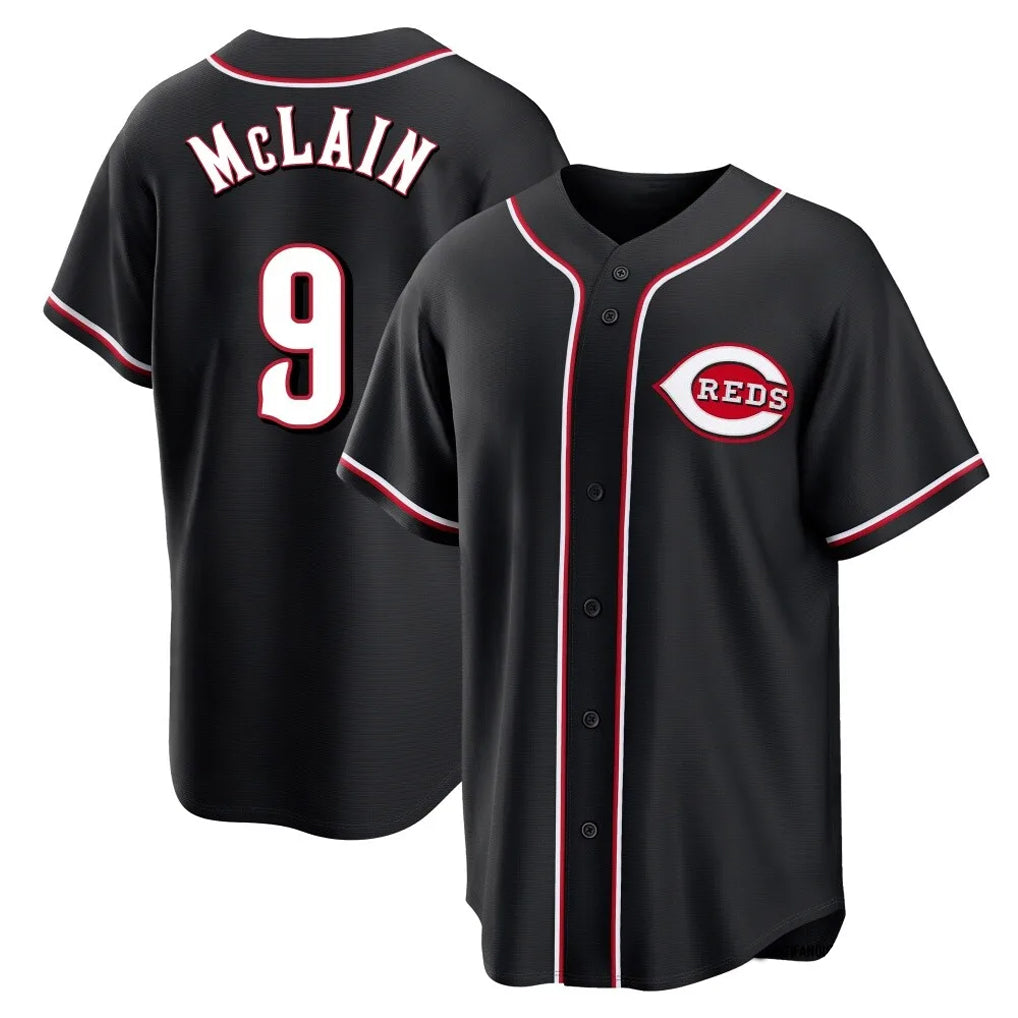 Silnrao C.Reds #9 Matt McLain Player Black Fashion Out Home Game Stitched Jerseys