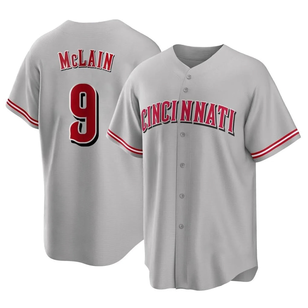 Silnrao C.Reds #9 Matt McLain Player Gray Home Game Stitched Jerseys