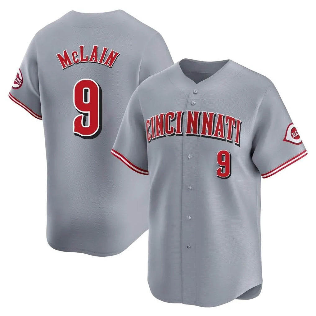 Silnrao C.Reds #9 Matt McLain Player Gray Home Limited Stitched Jerseys
