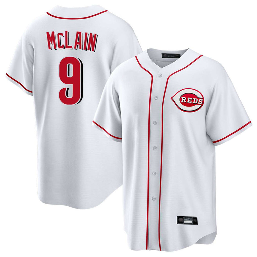 Silnrao C.Reds #9 Matt McLain Player White Game Home Stitched Jerseys