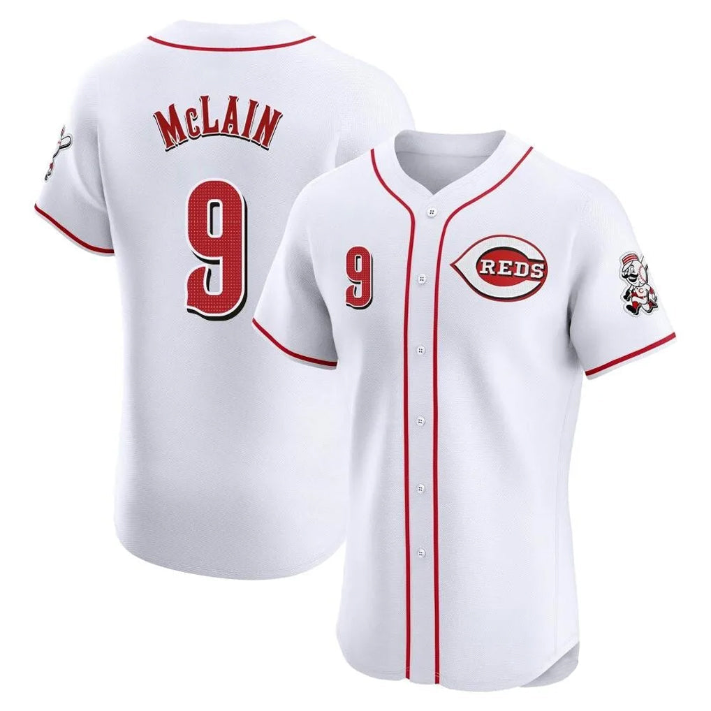 Silnrao C.Reds #9 Matt McLain Player White Limited Elite Home Stitched Jerseys