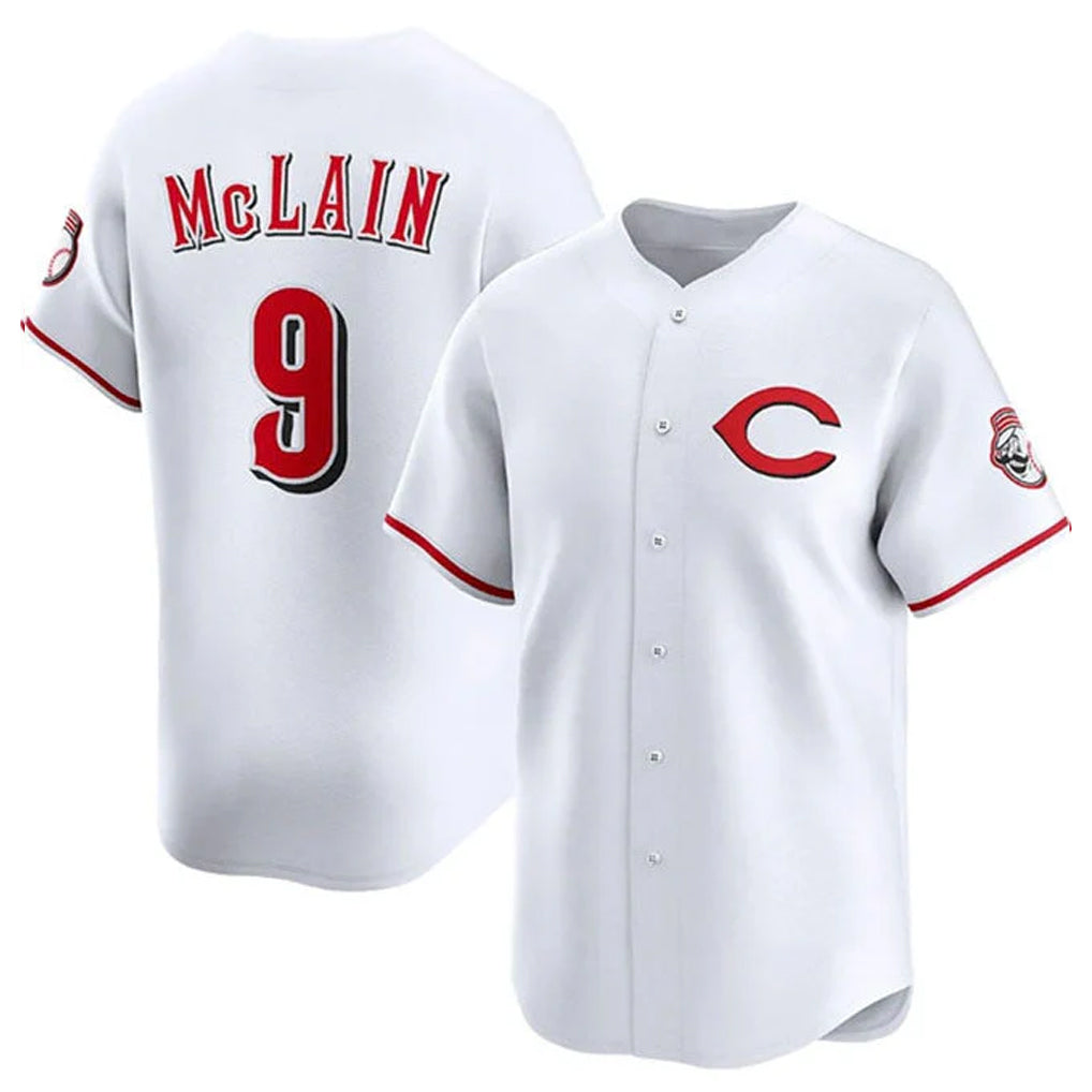 Silnrao C.Reds #9 Matt McLain Player White Limited Home Stitched Jerseys