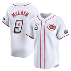 Silnrao C.Reds #9 Matt McLain Player White Speedway Classic Home Limited Stitched Jerseys