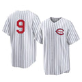 Silnrao C.Reds #9 Matt McLain Player White Stripe Field of Dreams Game Home Stitched Jerseys
