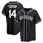 Silnrao  C.Rockies  #14 Ezequiel Tovar Player Black Fashion Out Home Game Stitched Jerseys