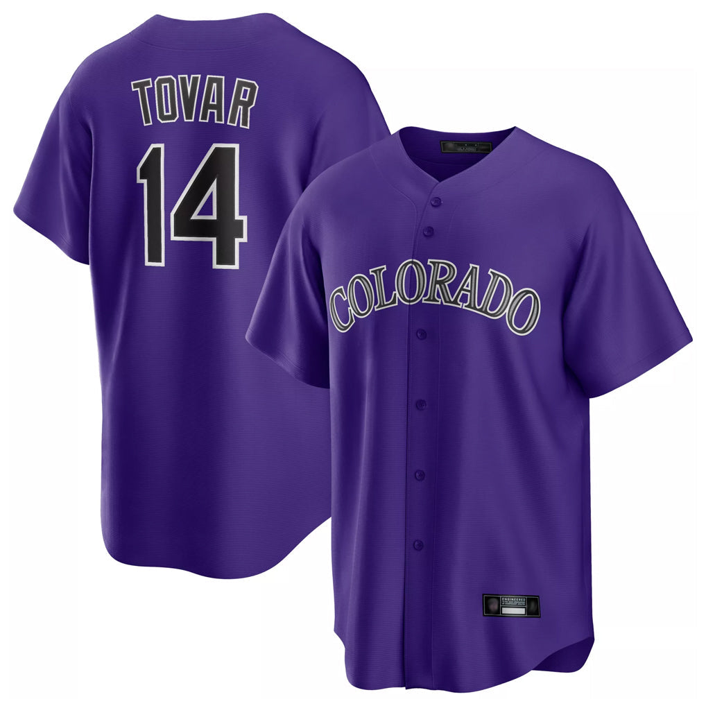 Silnrao C.Rockies #14 Ezequiel Tovar Player Purple Game Home Stitched Jerseys