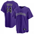 Silnrao C.Rockies #14 Ezequiel Tovar Player Purple Game Home Stitched Jerseys