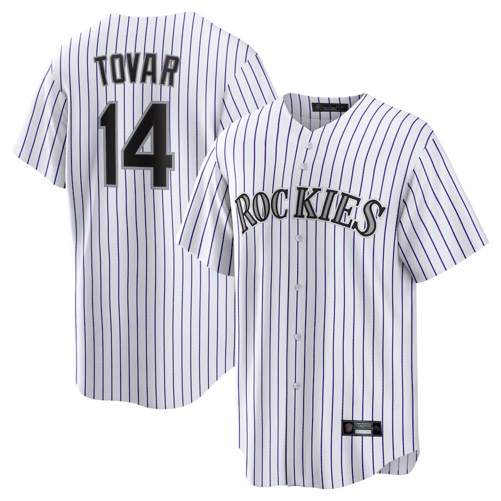 Silnrao C.Rockies #14 Ezequiel Tovar Player White Game Home Stitched Jerseys