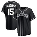 Silnrao C.Rockies #15 Hunter Goodman Player Black Fashion Out Home Game Stitched Jerseys