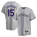 Silnrao  C.Rockies #15 Hunter Goodman Player Gray Game Home Stitched Jerseys