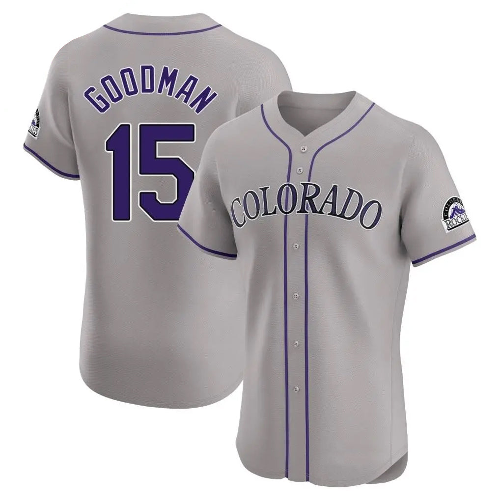 Silnrao C.Rockies #15 Hunter Goodman Player Gray Limited Elite Home Stitched Jerseys