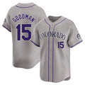 Silnrao C.Rockies #15 Hunter Goodman Player Gray Limited Home Stitched Jerseys