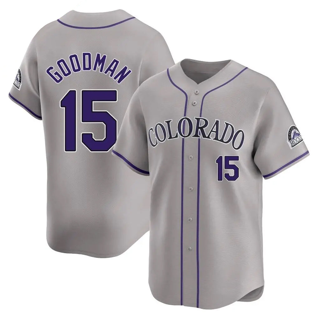 Silnrao C.Rockies #15 Hunter Goodman Player Gray Limited Home Stitched Jerseys