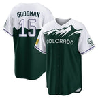 Silnrao  C.Rockies #15 Hunter Goodman Player Green City Connect Home Game Stitched Jerseys