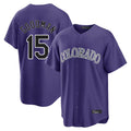Silnrao C.Rockies #15 Hunter Goodman Player Purple Game Home Stitched Jerseys