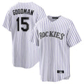 Silnrao C.Rockies #15 Hunter Goodman Player White Game Home Stitched Jerseys