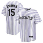 Silnrao C.Rockies #15 Hunter Goodman Player White Game Home Stitched Jerseys