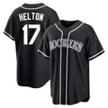 Silnrao  C.Rockies #17 Todd Helton Player Black Fashion Out Home Game Stitched Jerseys