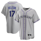 Silnrao  C.Rockies #17 Todd Helton Player Gray Game Home Stitched Jerseys