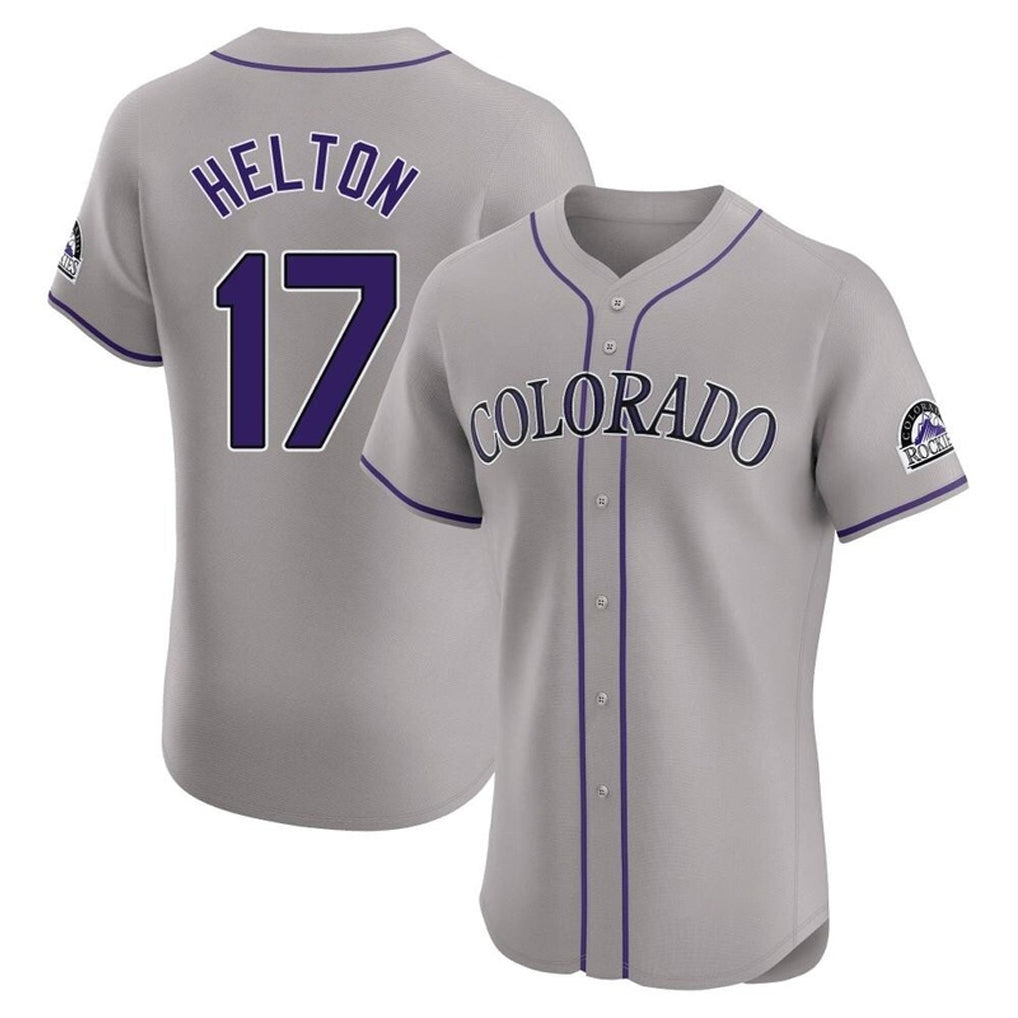 Silnrao C.Rockies #17 Todd Helton Player Gray Limited Elite Home Stitched Jerseys