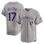 Silnrao  C.Rockies #17 Todd Helton Player Gray Limited Home Stitched Jerseys