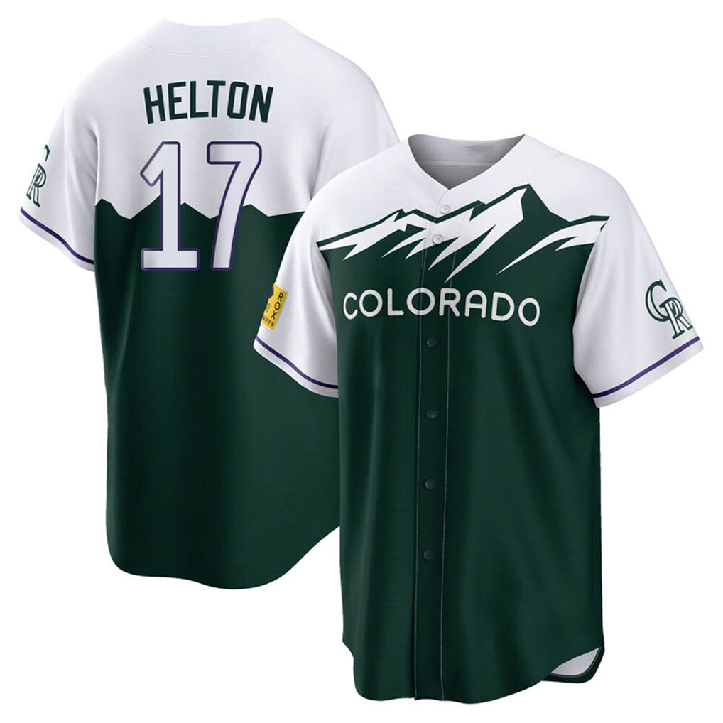 Silnrao  C.Rockies #17 Todd Helton Player Green City Connect Home Game Stitched Jerseys