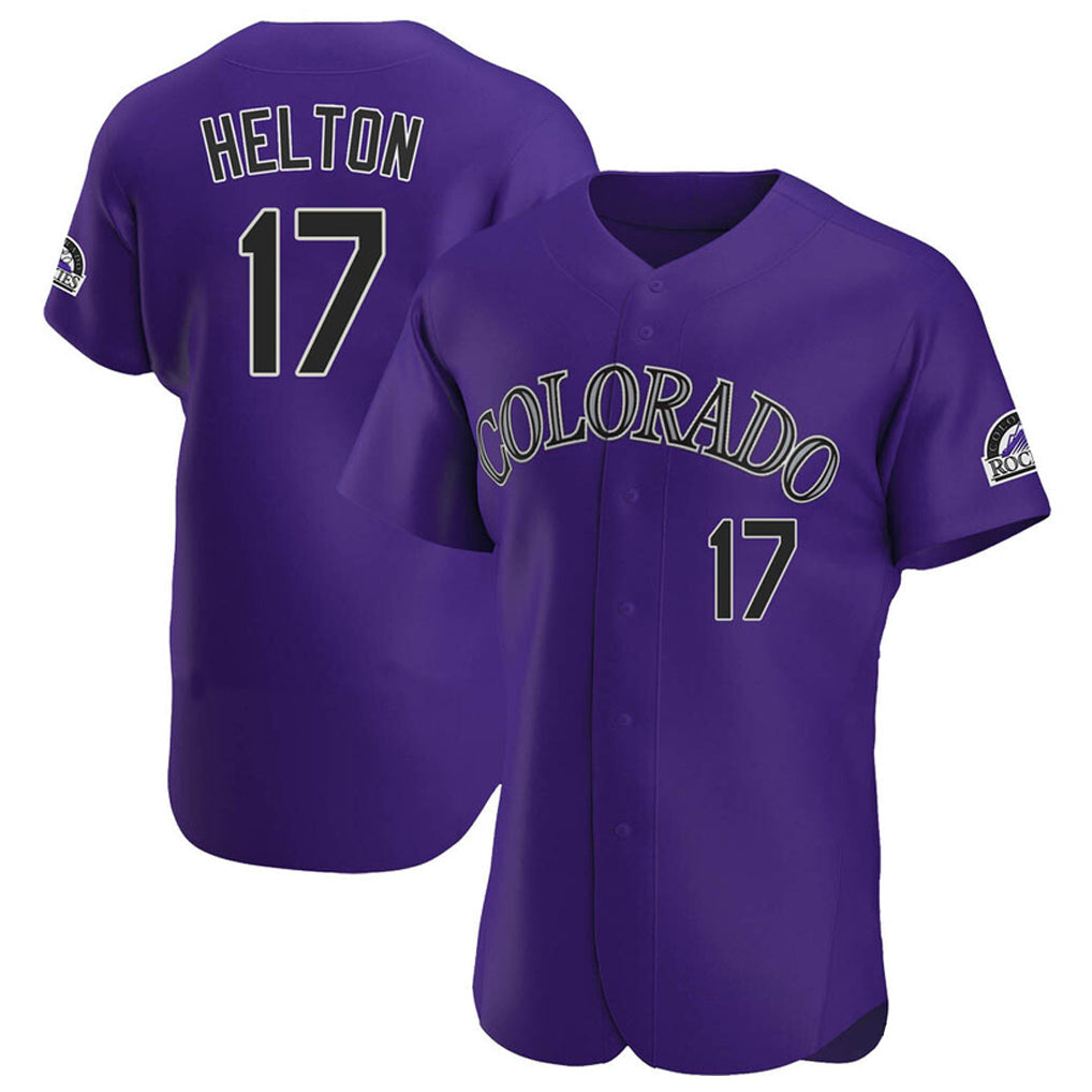 Silnrao  C.Rockies #17 Todd Helton Player Purple Limited Elite Home Stitched Jerseys