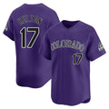 Silnrao  C.Rockies #17 Todd Helton Player Purple Limited Home Stitched Jerseys