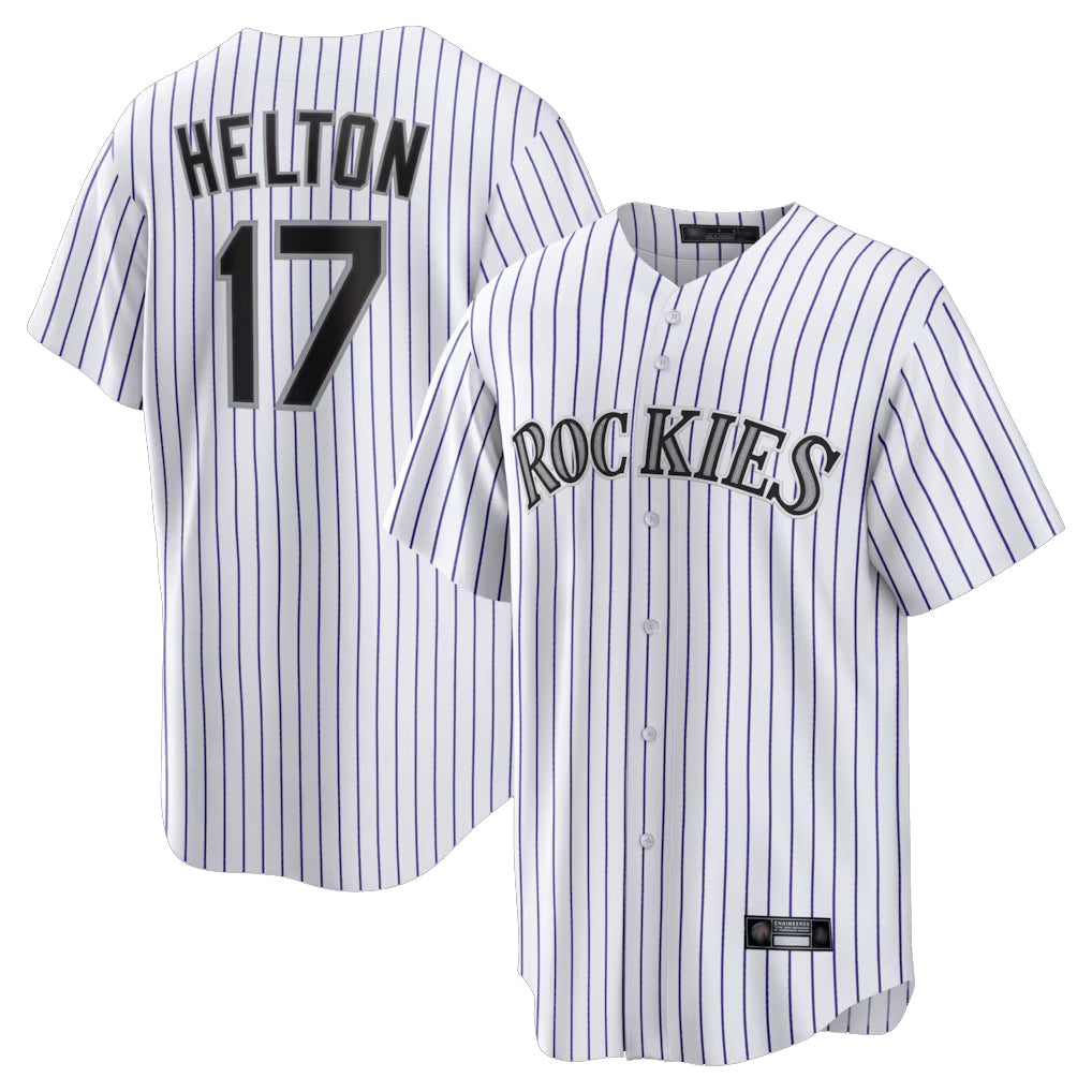 Silnrao  C.Rockies #17 Todd Helton Player White Game Home Stitched Jerseys