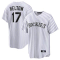 Silnrao  C.Rockies #17 Todd Helton Player White Game Home Stitched Jerseys